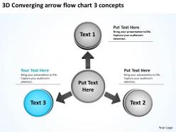3d converging arrow flow chart concepts arrows process software powerpoint slides