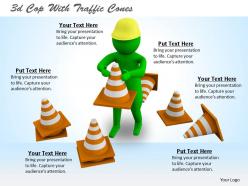 3d cop with traffic cones ppt graphics icons powerpoint