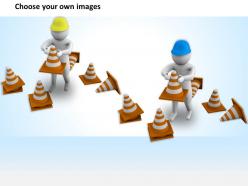 3d cop with traffic cones ppt graphics icons powerpoint