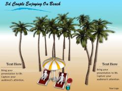 3d couple enjoying on beach ppt graphics icons powerpoint