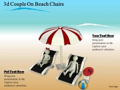 3d couple on beach chairs ppt graphics icons powerpoint