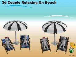 3d couple relaxing on beach ppt graphics icons powerpoint