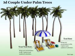3d Couple Under Palm Trees Ppt Graphics Icons Powerpoint