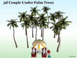 3d couple under palm trees ppt graphics icons powerpoint