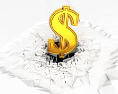3d crack effect with dollar symbol stock photo