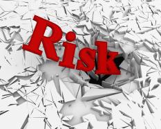 3d crack effect with word risk stock photo