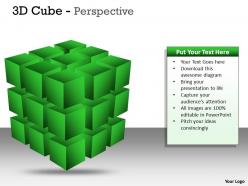 3D Cube diagrame Perspective PPT 4