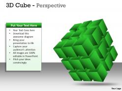 3d cube green perspective ppt 5
