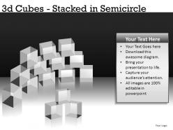 3d cubes 1 in semicircle powerpoint presentation slides db