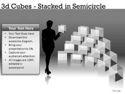 3d cubes 1 in semicircle powerpoint presentation slides db