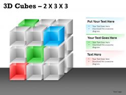 3d cubes 2x3x3 powerpoint presentation slides