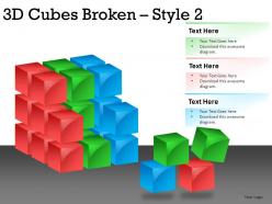 3d cubes broken 2 powerpoint presentation slides db