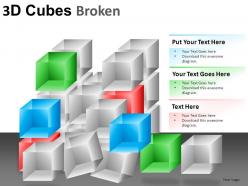 3d cubes broken style 1 powerpoint presentation slides