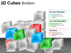 3d cubes broken style 1 powerpoint presentation slides