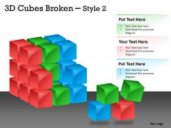 3d cubes broken style 2 ppt 124