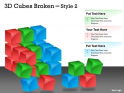 3d cubes broken style 2 ppt 125