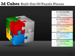 3d cubes built of puzzle powerpoint presentation slides db