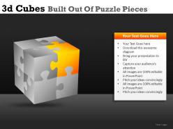 3d cubes built of puzzle powerpoint presentation slides db