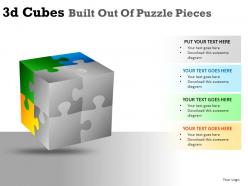 3d cubes built out of puzzle powerpoint presentation slides