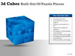 3d cubes built out of puzzle powerpoint presentation slides