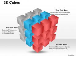 3d cubes powerpoint template slide
