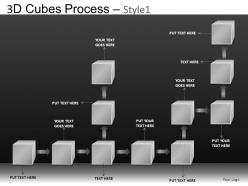 3d cubes process 1 powerpoint presentation slides db