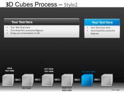 3d cubes process 2 powerpoint presentation slides db