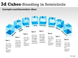 3d cubes standing in semicircle 5