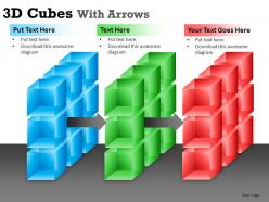 3d cubes with arrows powerpoint presentation slides