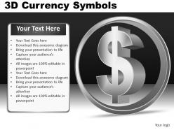 3d currency symbols powerpoint presentation slides db