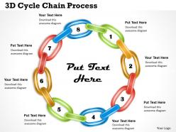 3d cycle chain process powerpoint template slide