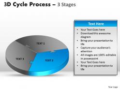 3d cycle diagram process flow chart 3 stages style 3
