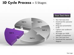 3d cycle diagram process flow chart 5 stages powerpoint style 4
