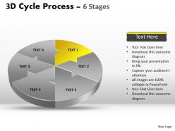 3d cycle process circular templates flow chart 6 stages style 4