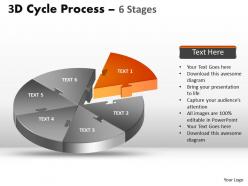 3d cycle process colorful diagram flow chart 6 stages style 3