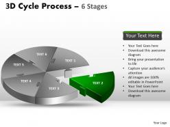 3d cycle process colorful diagram flow chart 6 stages style 3