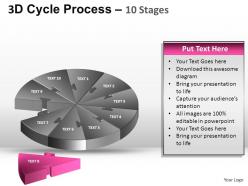 3d cycle process flow chart 10 stages style 1 ppt templates 0412