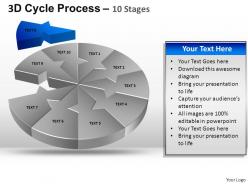 3d cycle process flow chart 10 stages style 2 ppt templates 0412