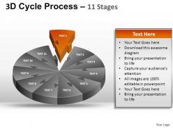3d cycle process flow chart 11 stages style 1 ppt templates 0412