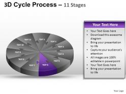 3d cycle process flow chart 11 stages style 1 ppt templates 0412