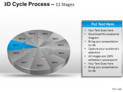 3d cycle process flow chart 11 stages style 2 ppt templates 0412