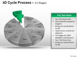 3d cycle process flow chart 11 stages style 2 ppt templates 0412