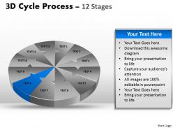 3d cycle process flow chart 12 diagram stages style 4