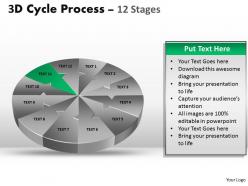 3d cycle process flow chart 12 diagram stages style 4