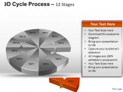 3d cycle process flow chart 12 stages style 2 ppt templates 0412