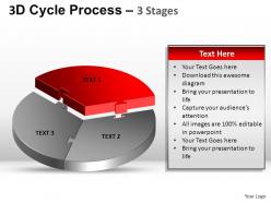 3d cycle process flow chart 3 stages style 1 ppt templates 0412
