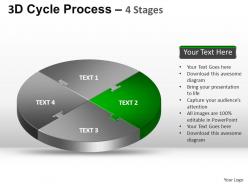 3d cycle process flow chart 4 stages style 1 ppt templates 0412