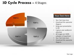3d cycle process flow chart 4 stages style diagram flow 5