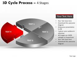3d cycle process flow chart 4 stages style templates 3