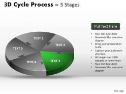 3d cycle process flow chart 5 stages style 1